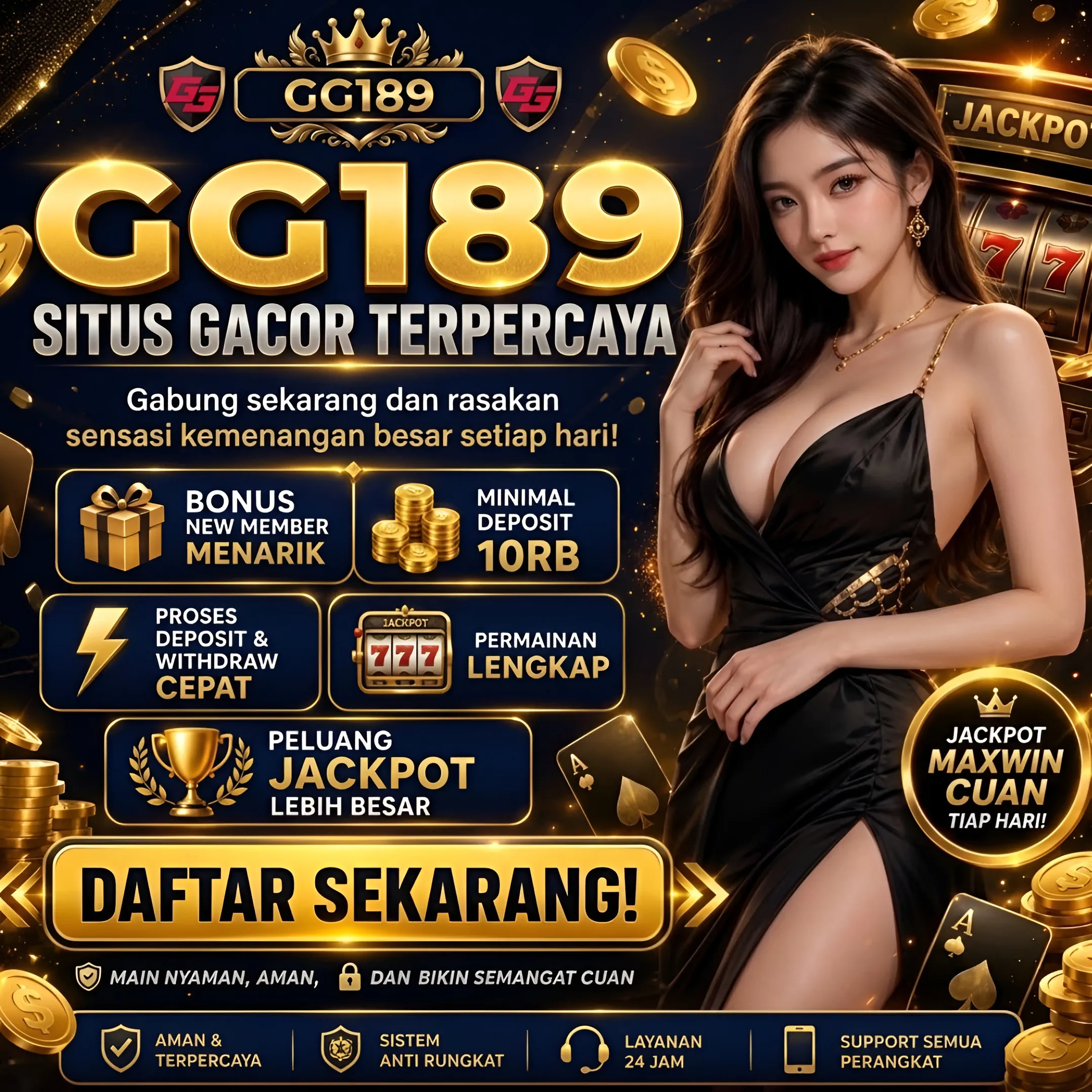 Dashboard platform game GG189 yang modern dan intuitif